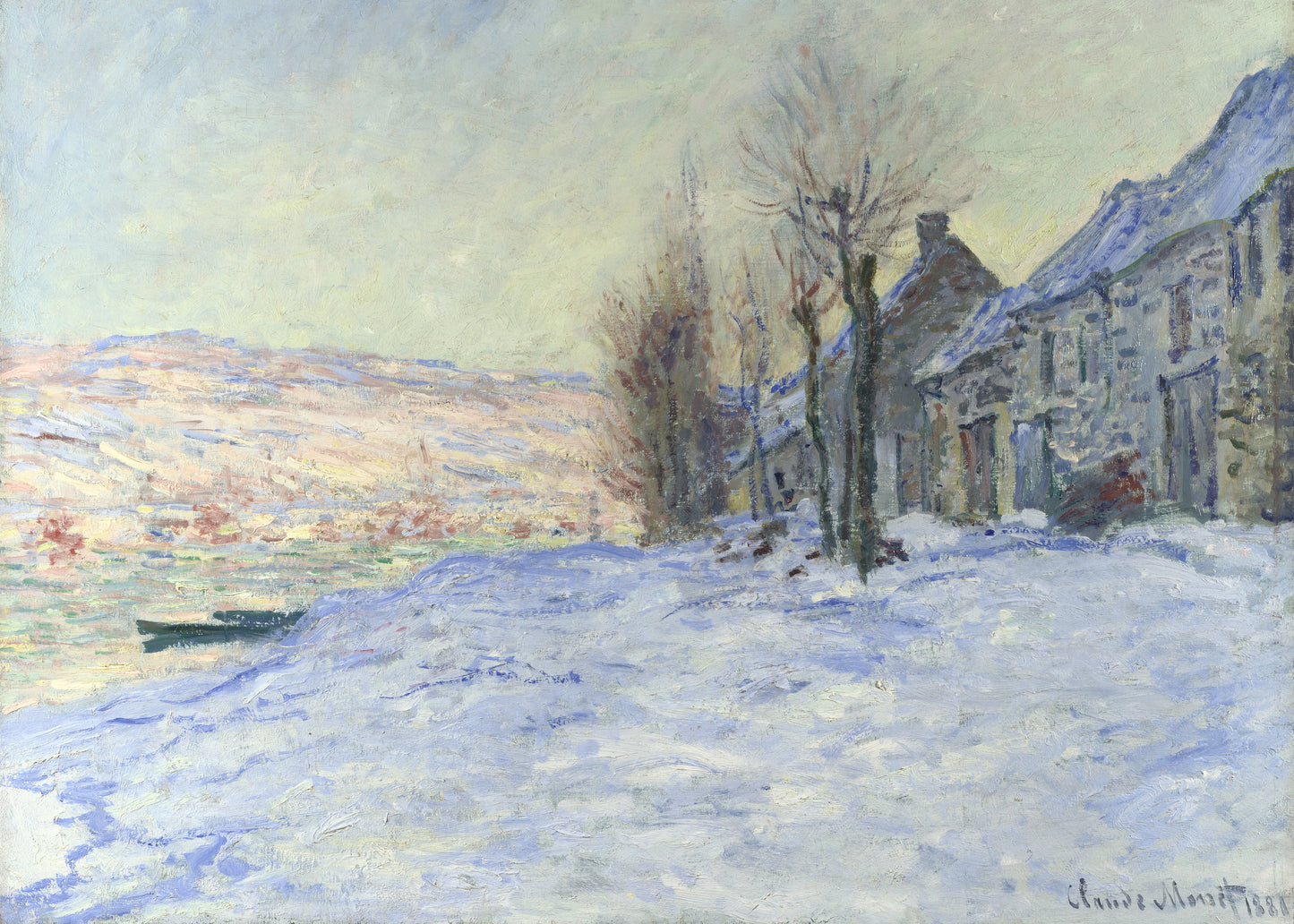 Monet - Lavacourt sotto la neve | Stampa piatta HD o in 3D