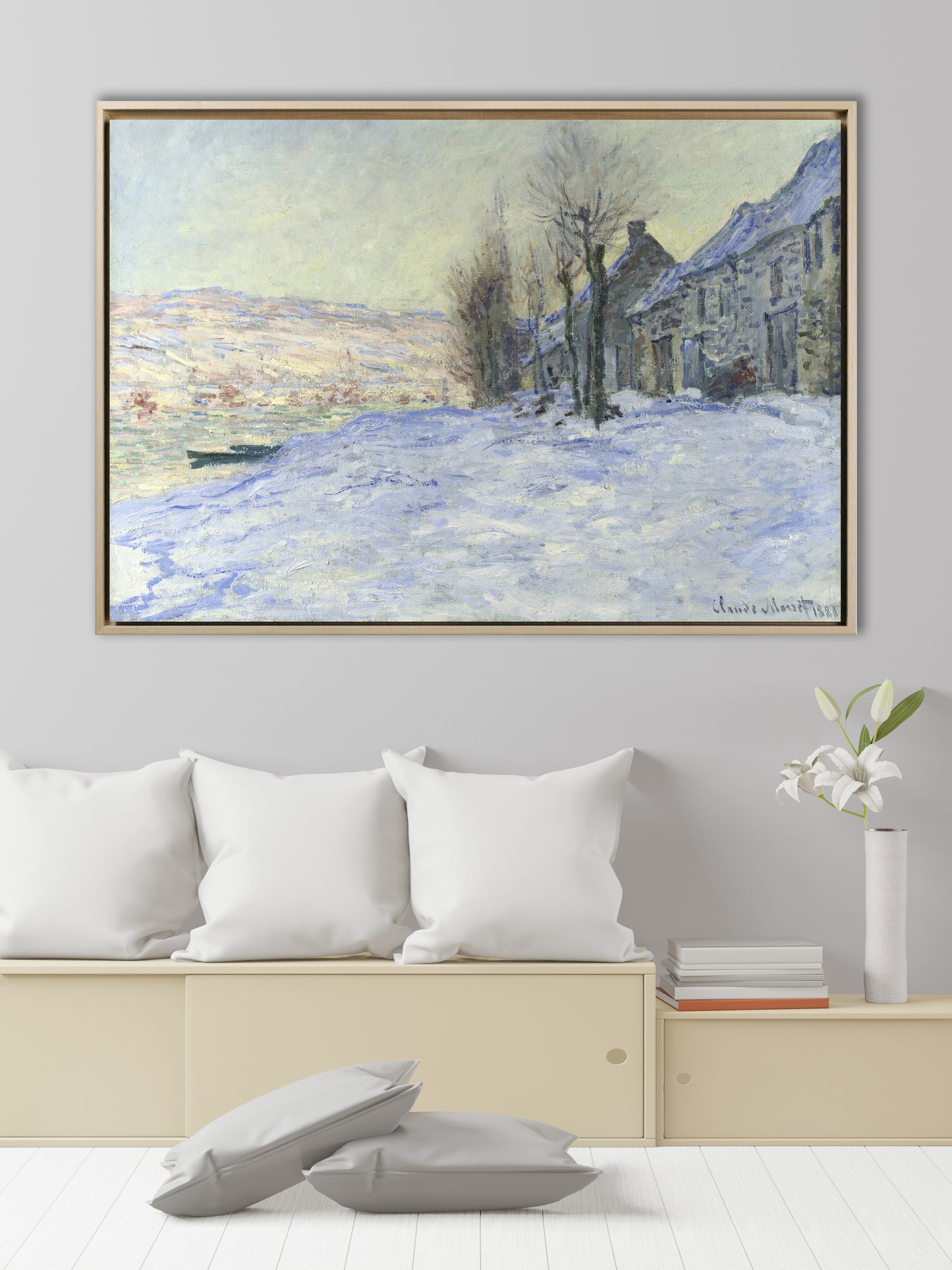 Monet - Lavacourt sotto la neve | Stampa piatta HD o in 3D