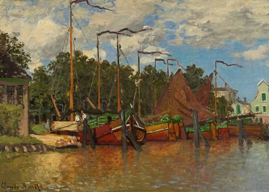 Monet - Boats at Zaandam | Stampa piatta HD o in 3D