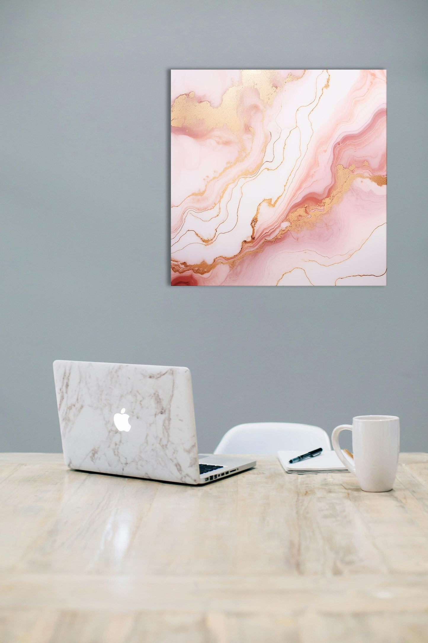 Minimal - Quadro pouring rosa EVELYN | Effetto lucido - Materico