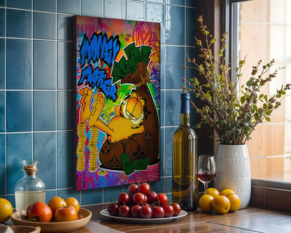Street art - Garfield | Stampa piatta HD o in 3D