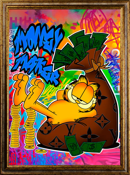 Street art - Garfield | Stampa piatta HD o in 3D