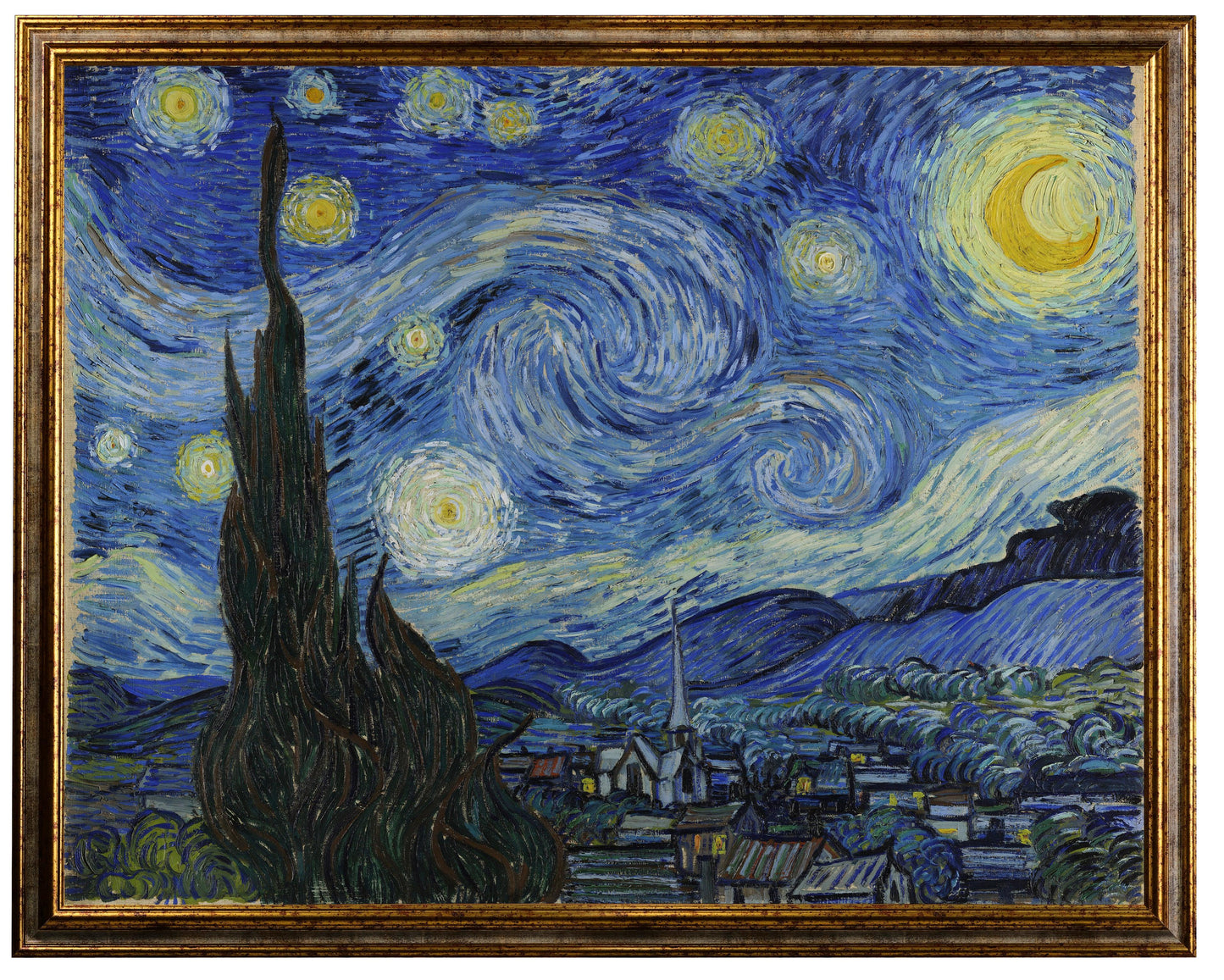 Van Gogh - Notte stellata | Stampa piatta HD o in 3D - Materico