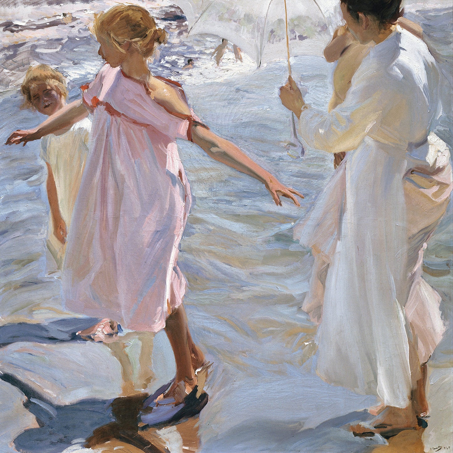 Joaquin Sorolla - L'ora del bagno a Valencia | Stampa piatta HD o in 3D