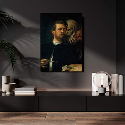 Bocklin- Autoritratto con la morte che suona il violino  | Stampa piatta HD o in 3D