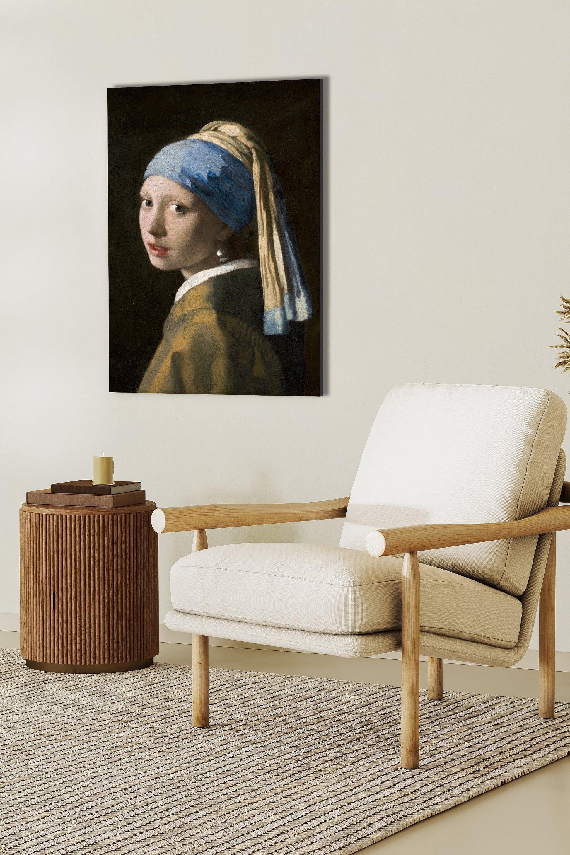 Johannes Vermeer - Ragazza con l'orecchino di perla | Effetto lucido - Materico