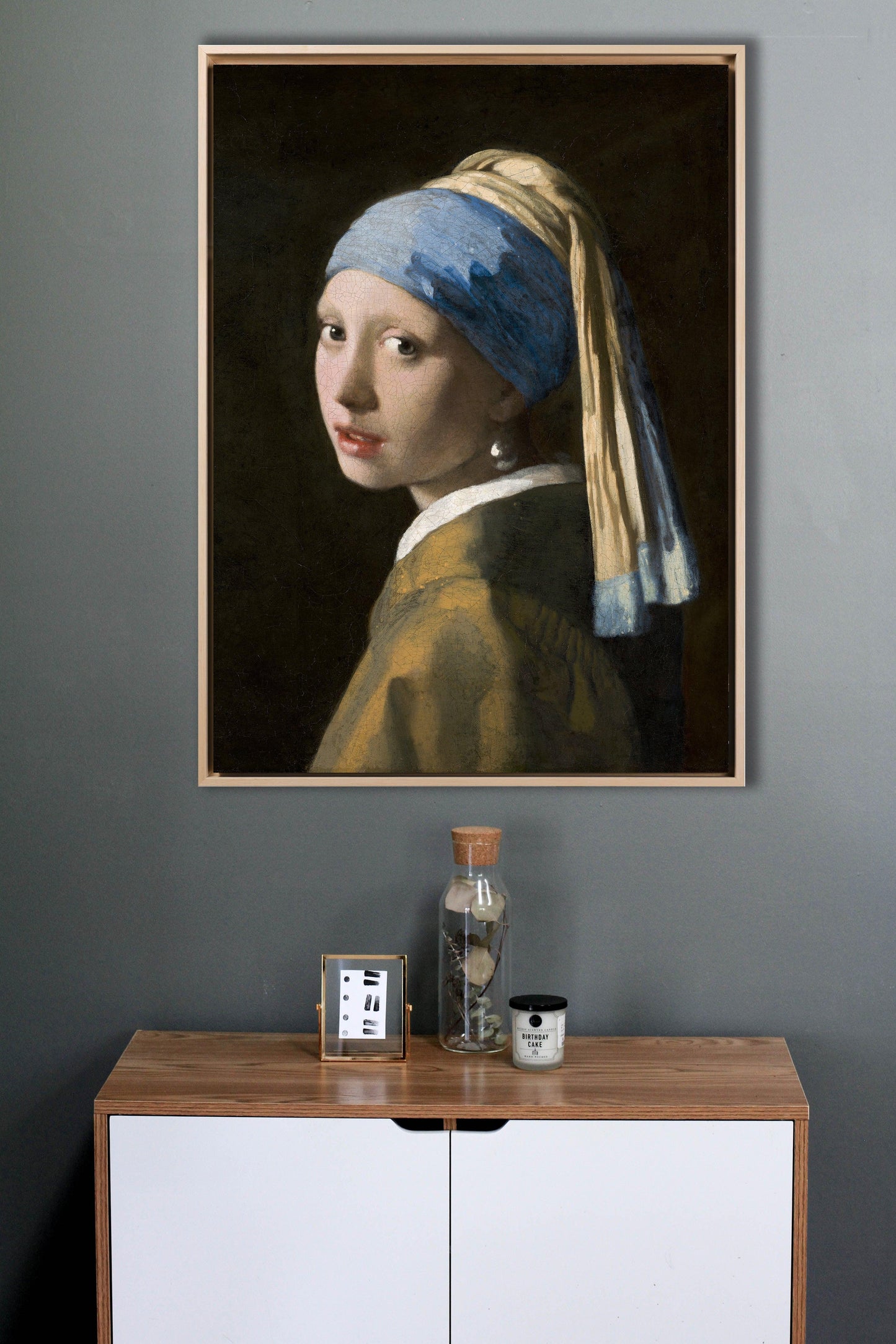 Johannes Vermeer - Ragazza con l'orecchino di perla | Effetto lucido - Materico