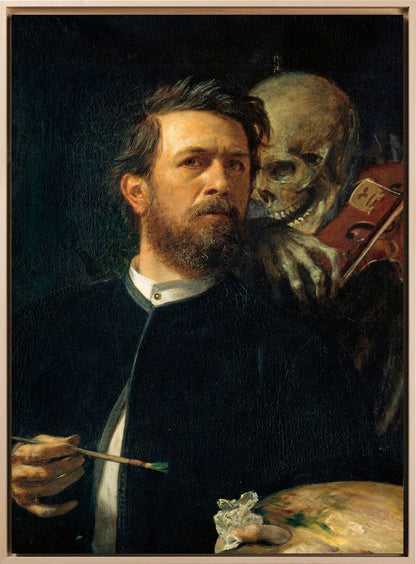 Bocklin- Autoritratto con la morte che suona il violino  | Stampa piatta HD o in 3D