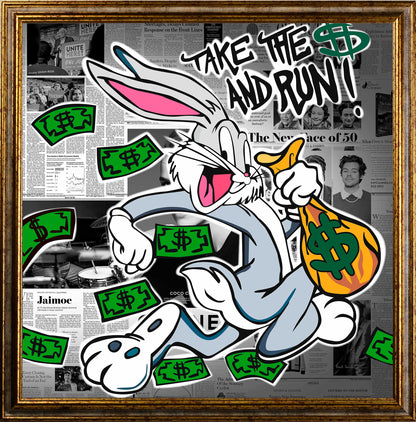 Street art - Take and run | Stampa piatta HD o in 3D