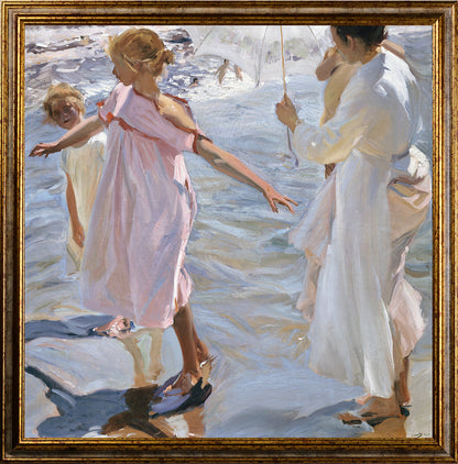 Joaquin Sorolla - L'ora del bagno a Valencia | Stampa piatta HD o in 3D