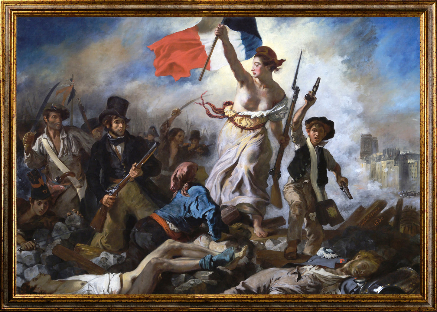 Delacroix - La libertà guida il popolo | Stampa piatta HD o in 3D