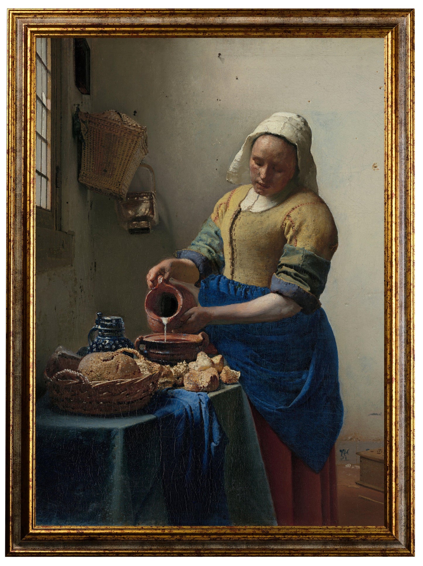 Johannes Vermeer - La lattaia | Effetto lucido - Materico