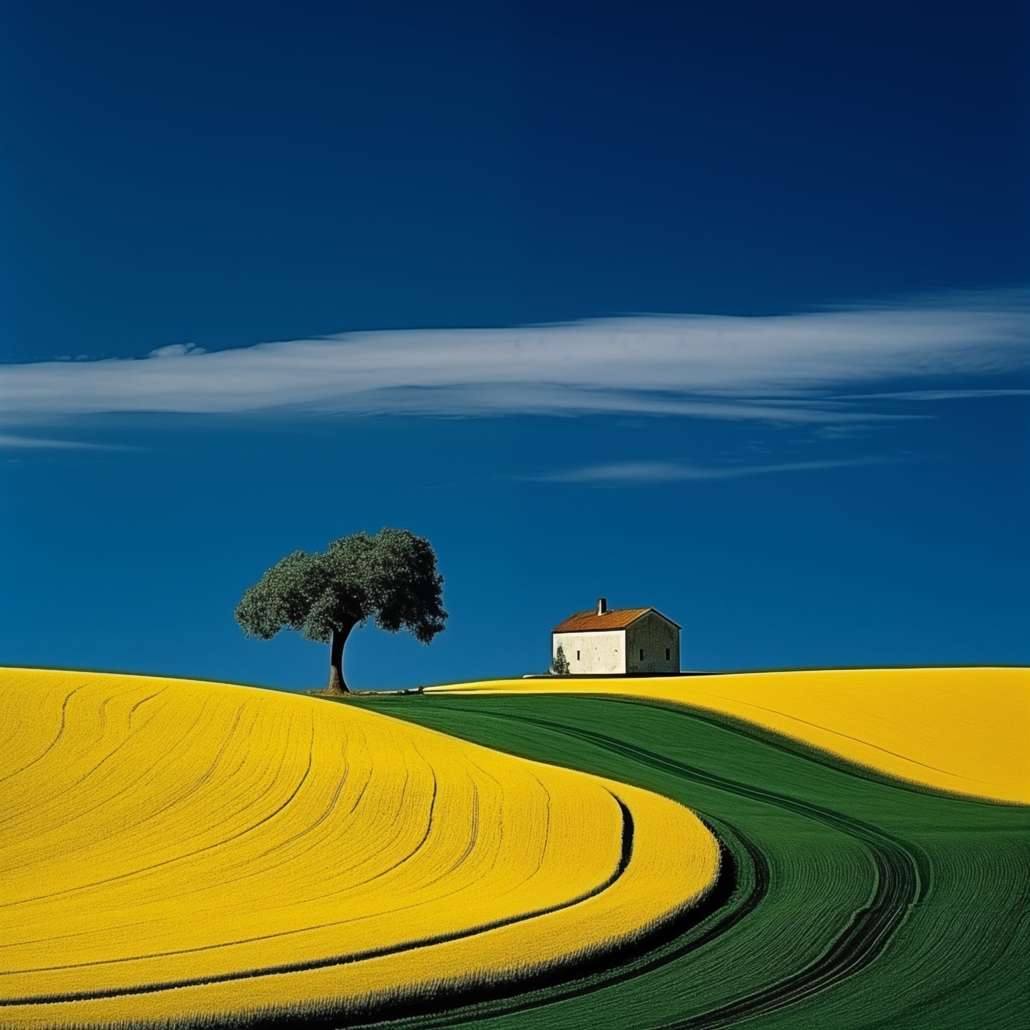 Natura - Disegno campagna stile Franco Fontana | Effetto lucido