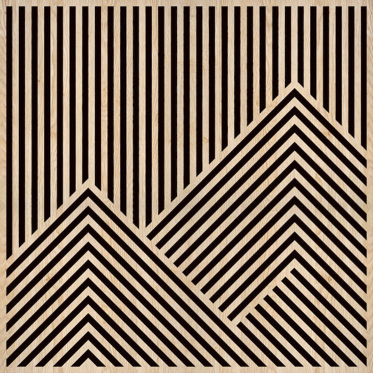 Legno - Serie geometrica due montagne