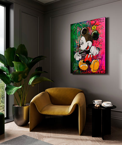 Street art - Topolino street art | Stampa piatta HD o in 3D