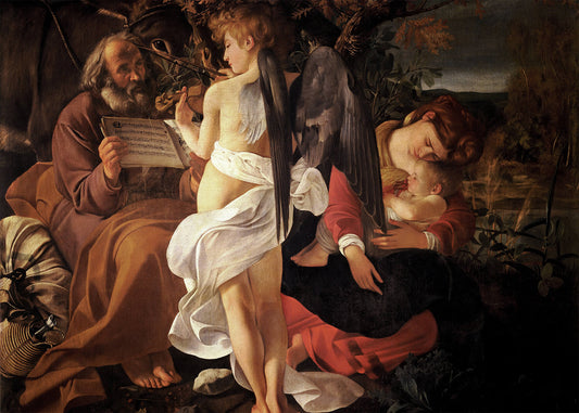 Caravaggio - Riposo durante la fuga in Egitto | Stampa piatta HD o in 3D