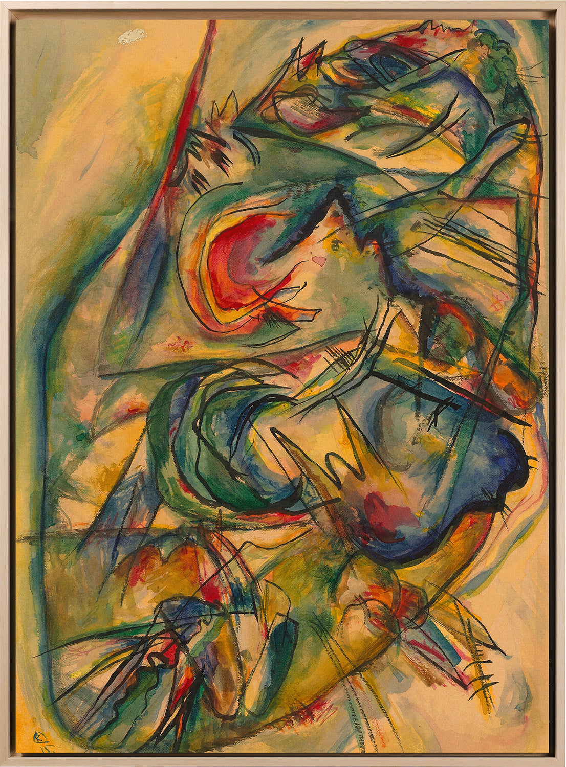 Klimt - Garten mit Sonnenblumen | Glanzeffekt