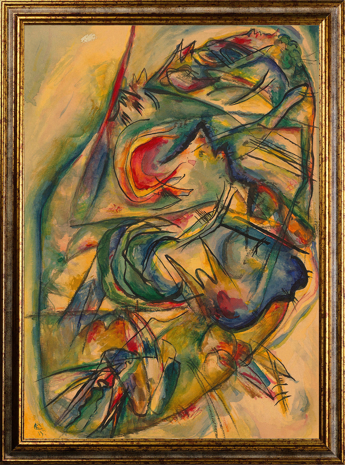 Klimt - Garten mit Sonnenblumen | Glanzeffekt