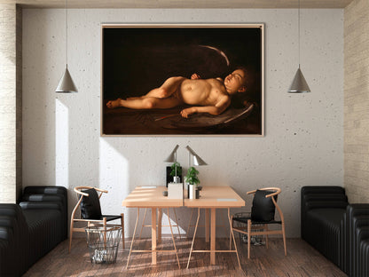 Caravaggio - Cupido che dorme | Stampa piatta HD o in 3D