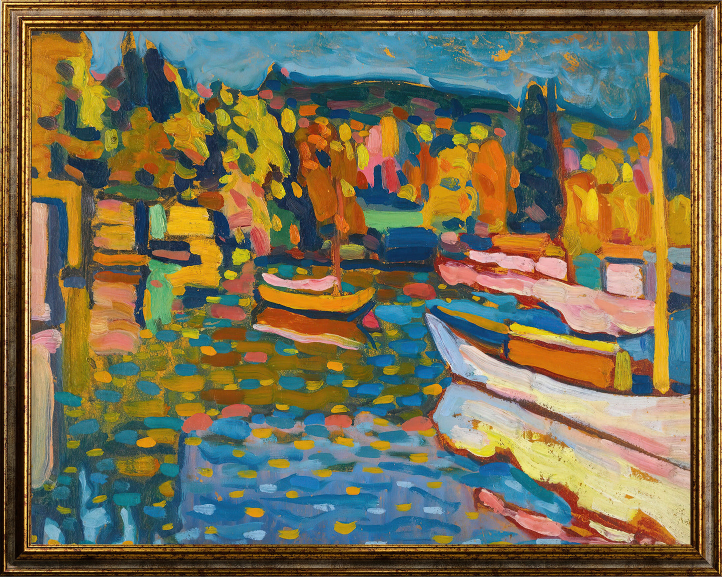 Klimt - Garten mit Sonnenblumen | Glanzeffekt