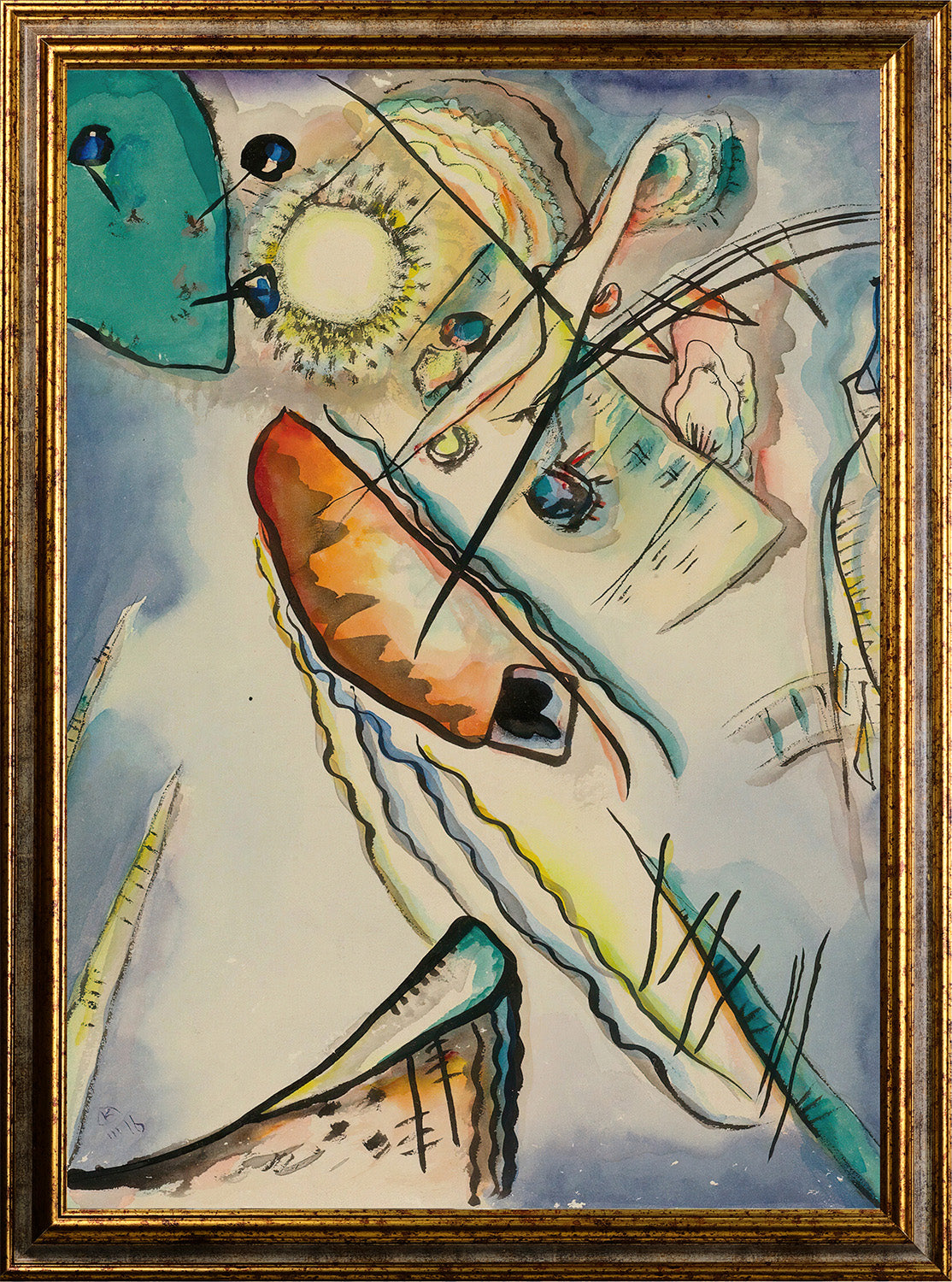 Klimt - Garten mit Sonnenblumen | Glanzeffekt