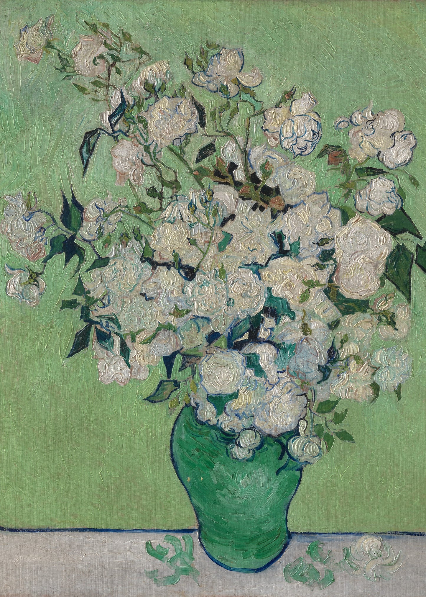 Van Gogh - Vaso di rose | Stampa piatta HD o in 3D