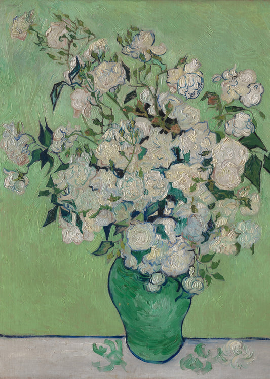 Van Gogh - Vaso di rose | Stampa piatta HD o in 3D