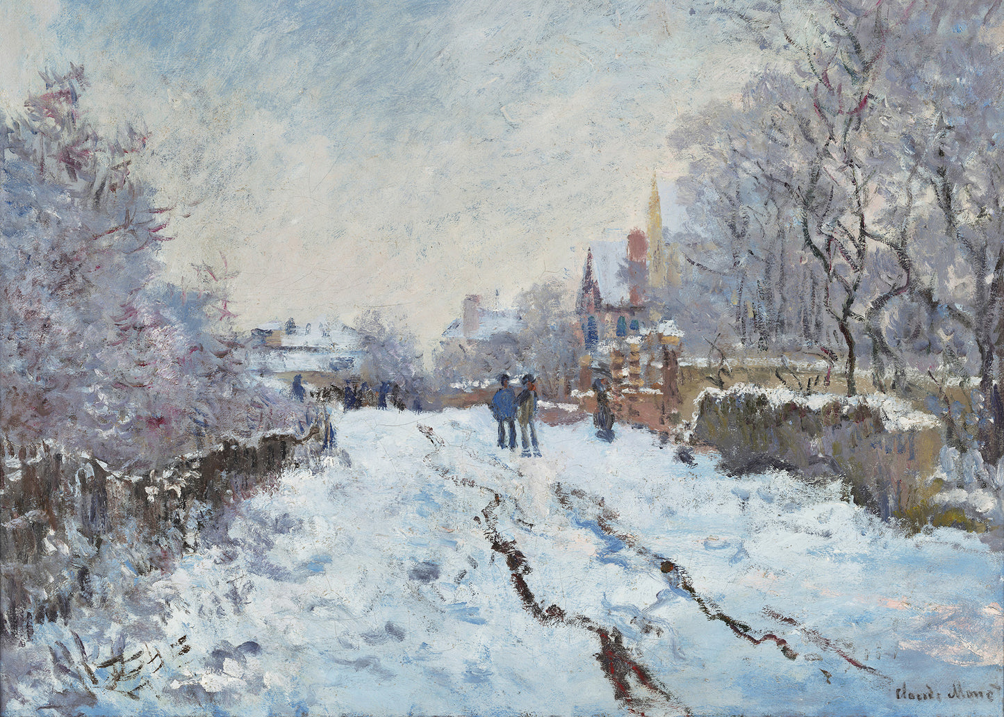 Monet - Scena di neve ad Argenteuil | Stampa piatta HD o in 3D