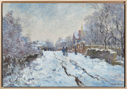 Monet - Scena di neve ad Argenteuil | Stampa piatta HD o in 3D