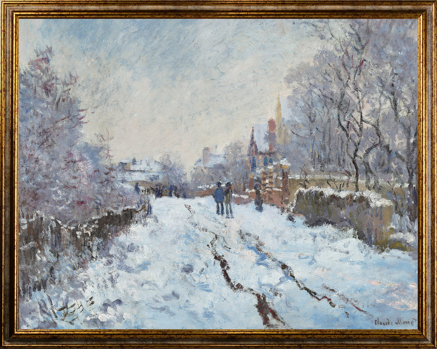 Monet - Scena di neve ad Argenteuil | Stampa piatta HD o in 3D