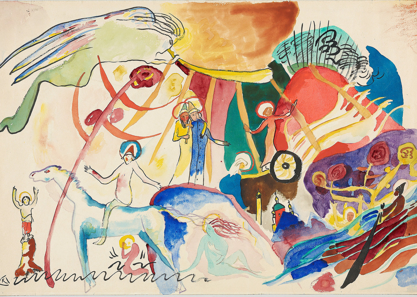 Klimt - Garten mit Sonnenblumen | Glanzeffekt