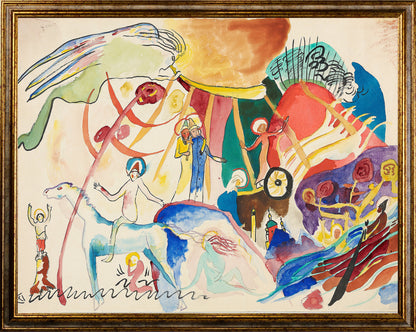 Klimt - Garten mit Sonnenblumen | Glanzeffekt