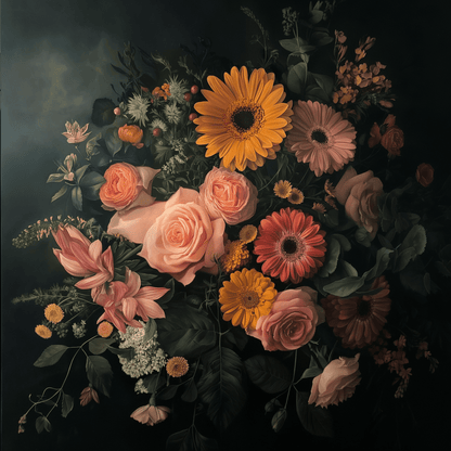 Natura - Fiori vintage realistici | Effetto lucido - Materico