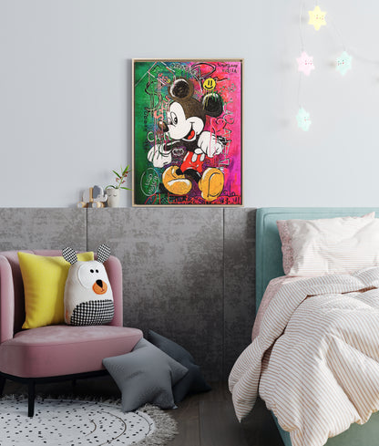 Street art - Topolino street art | Stampa piatta HD o in 3D