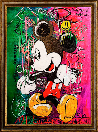 Street art - Topolino street art | Stampa piatta HD o in 3D