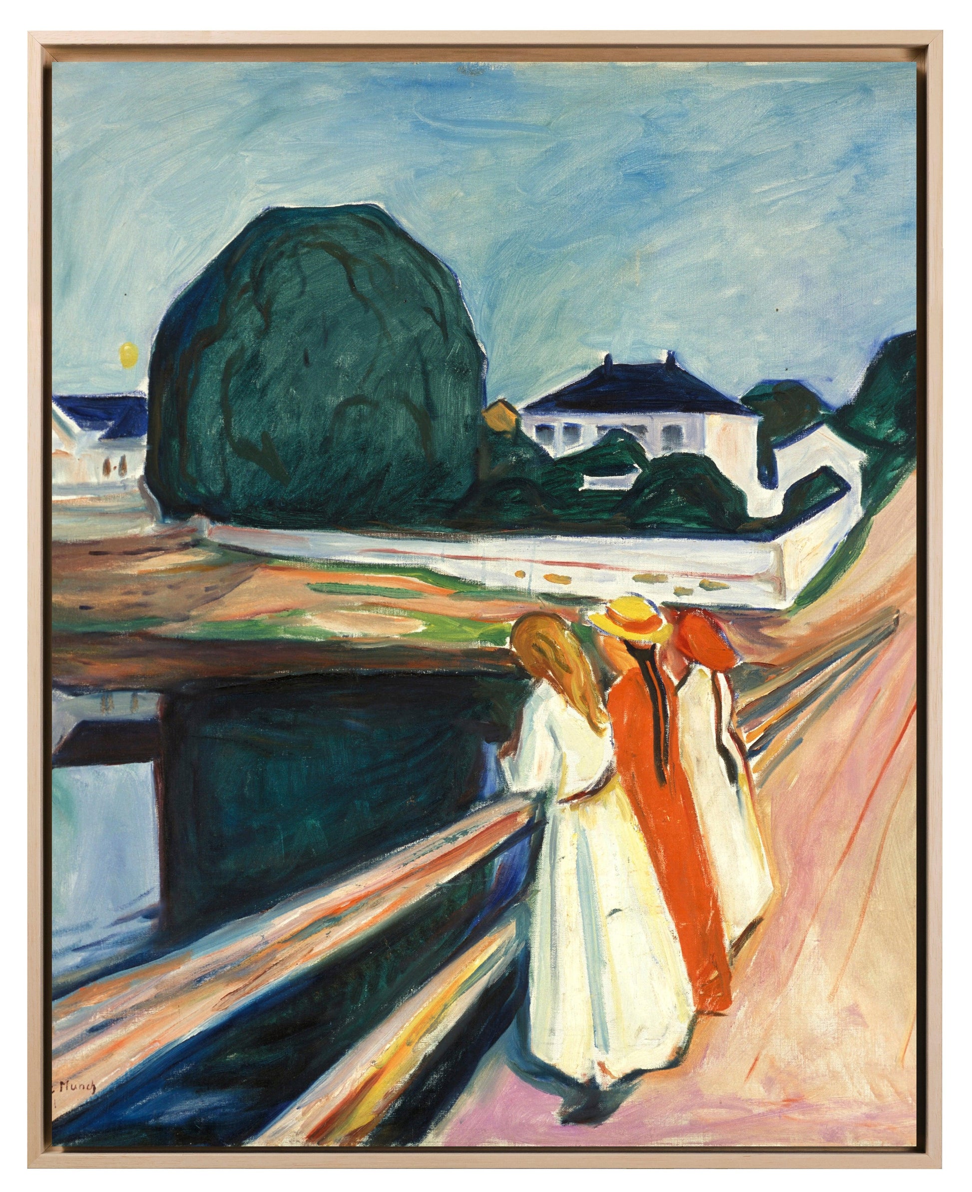 Munch - Le ragazze sul ponte | Stampa piatta HD o in 3D - Materico