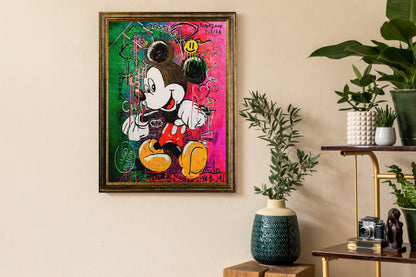 Street art - Topolino street art | Stampa piatta HD o in 3D