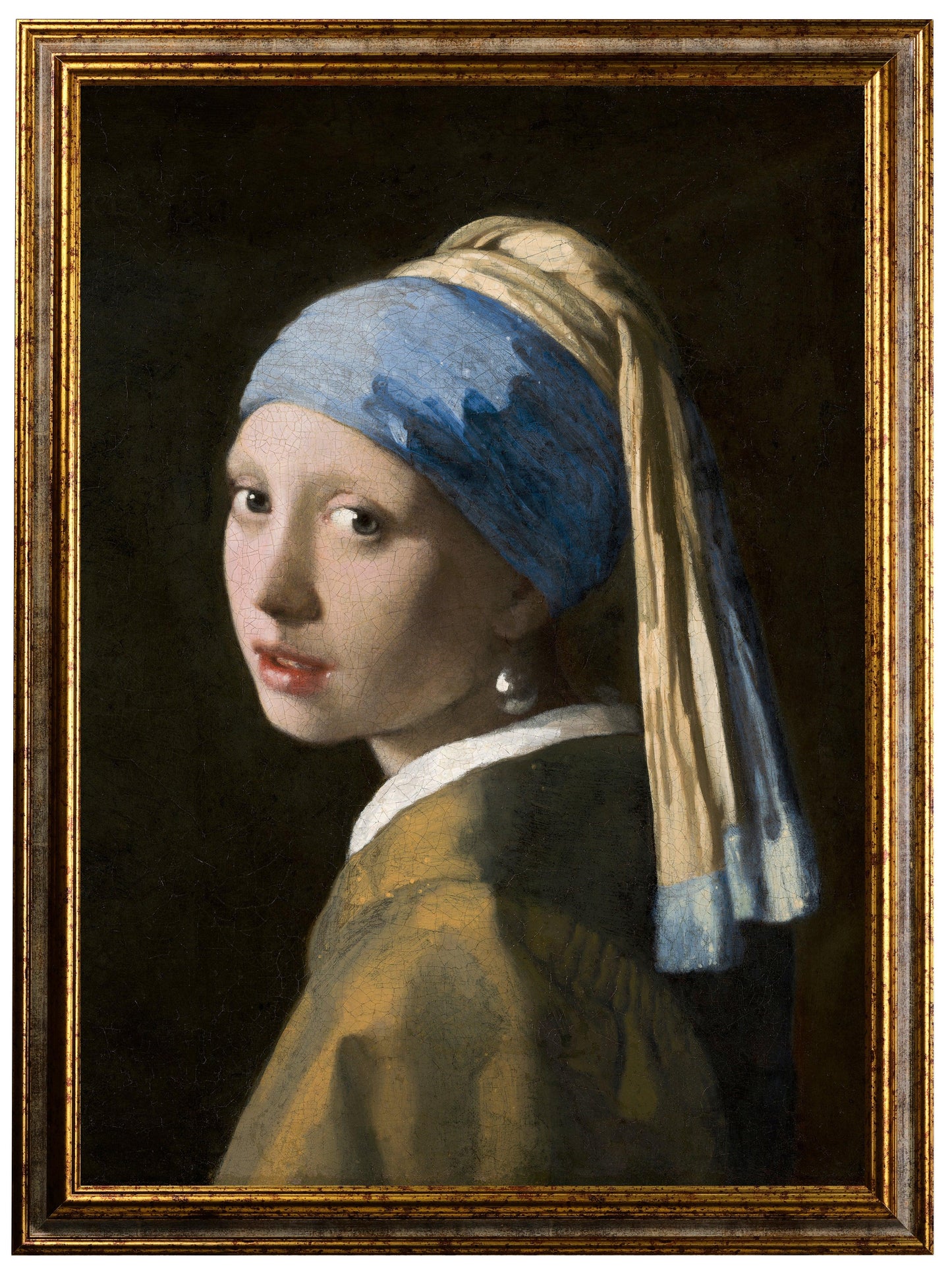 Johannes Vermeer - Ragazza con l'orecchino di perla | Effetto lucido - Materico