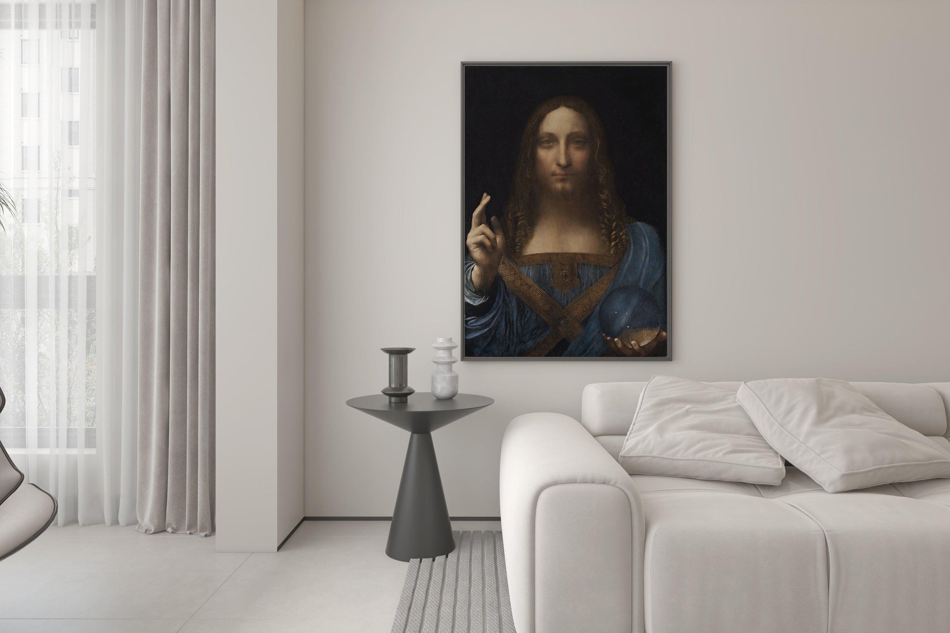 Quadro 3D Da Vinci Salvator mundi Materico