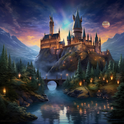 Fantasy - Disegno castello  in stile fantasy | Effetto lucido - Materico