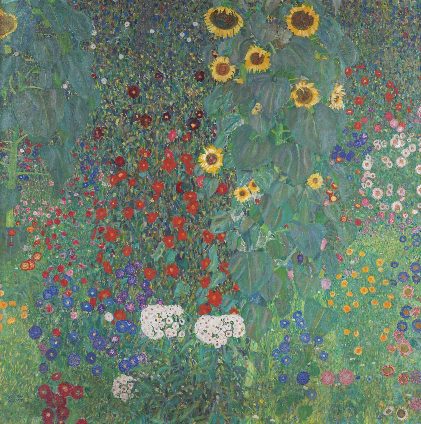 Klimt - Giardino con girasoli | Effetto lucido - Materico