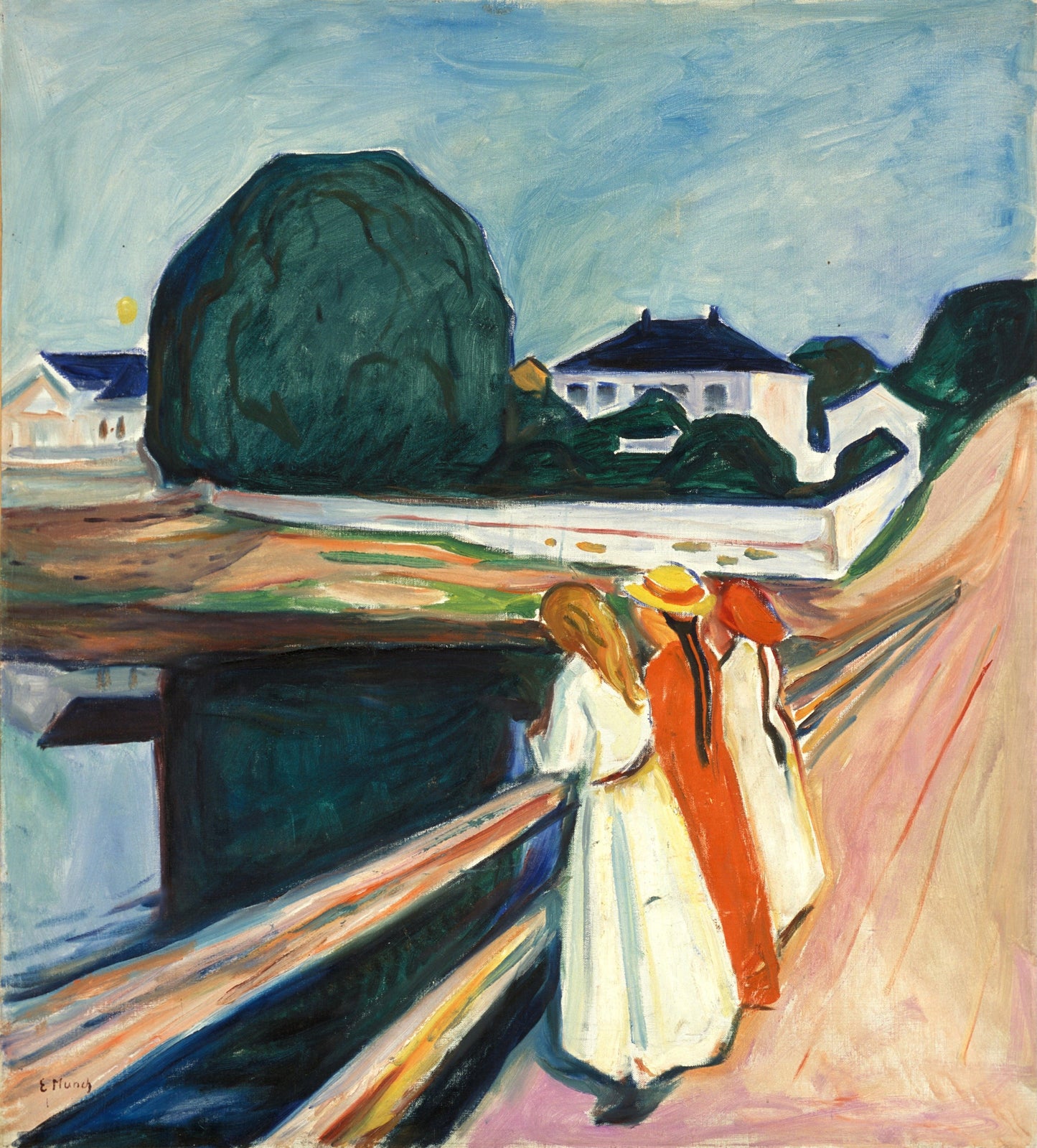 Munch - Le ragazze sul ponte | Stampa piatta HD o in 3D - Materico