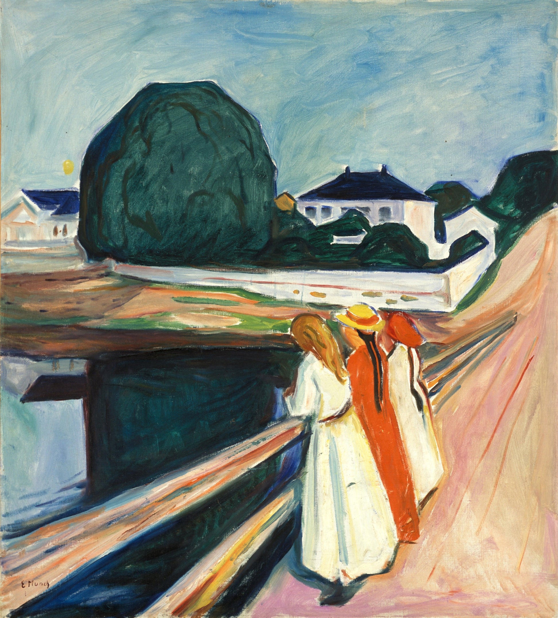 Munch - Le ragazze sul ponte | Stampa piatta HD o in 3D - Materico