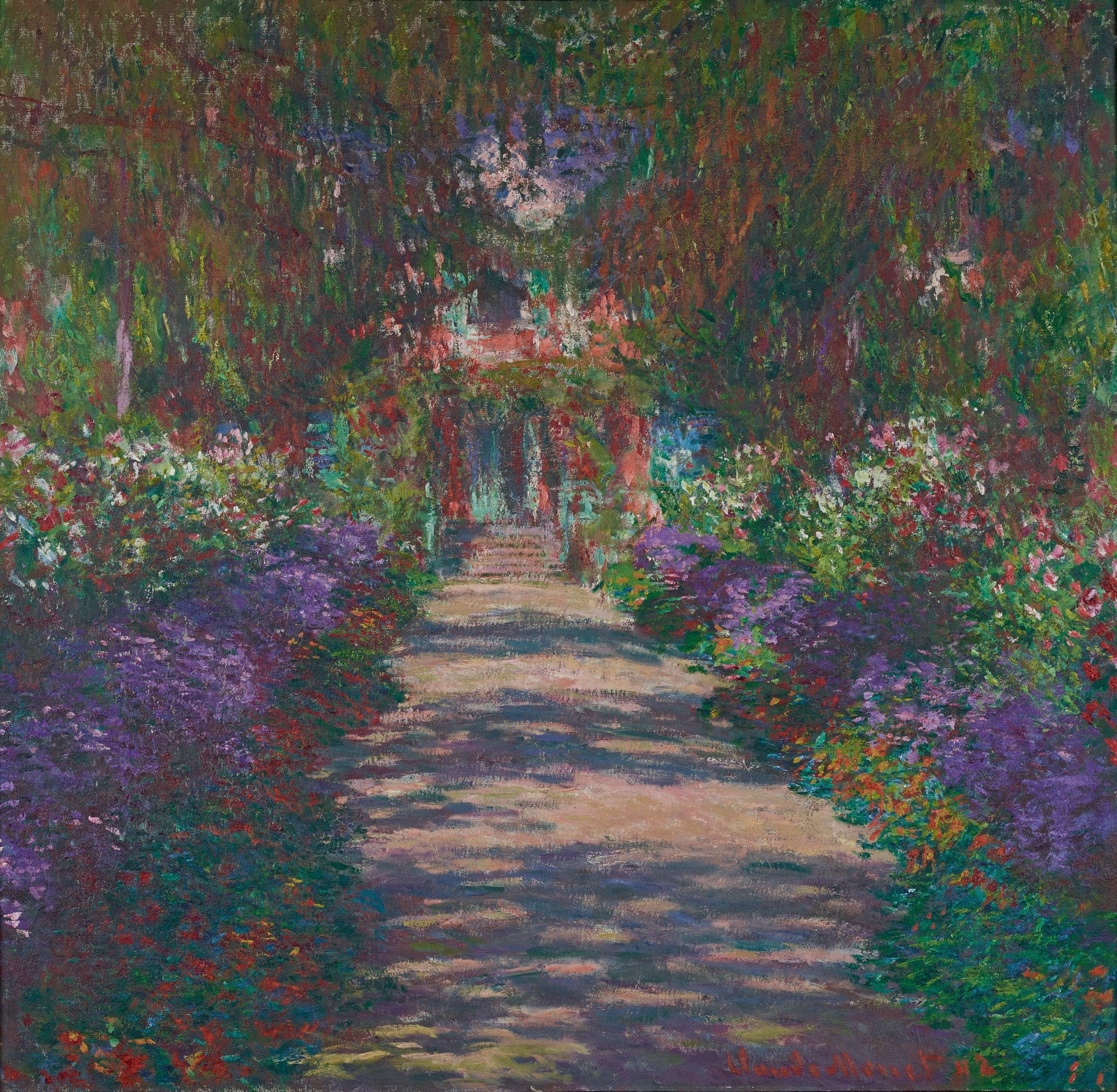 Monet - Sentiero nel giardino | Effetto lucido - Materico