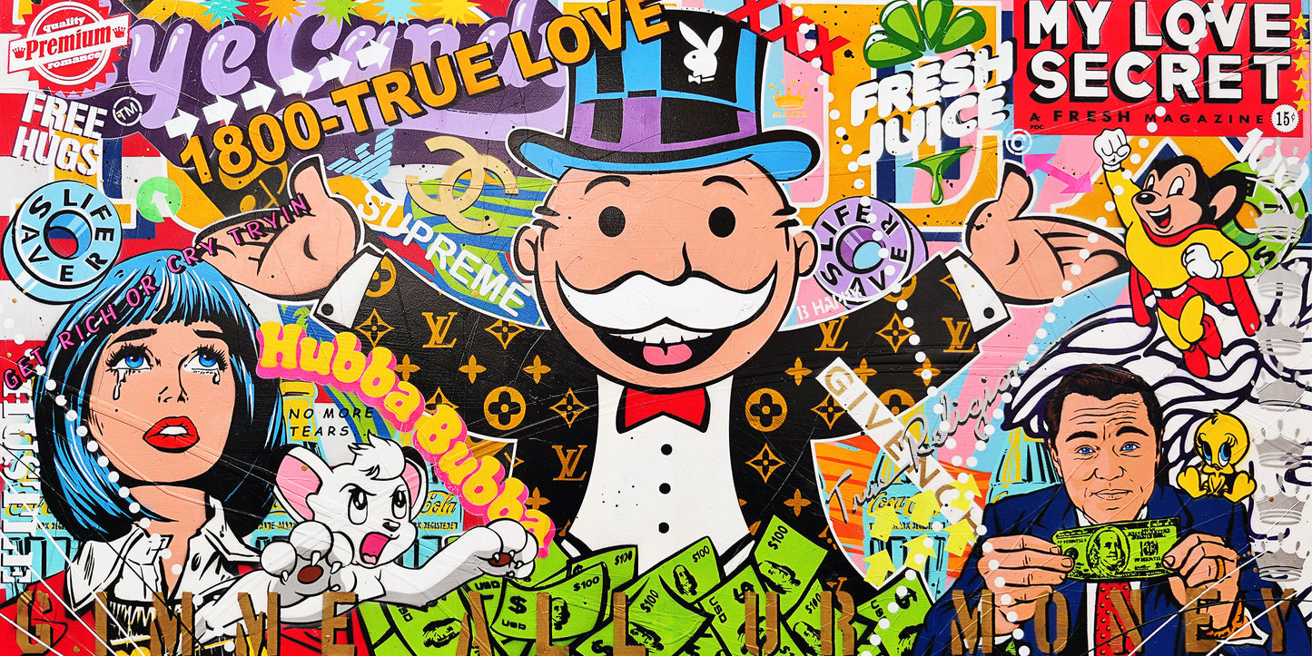 Street art - Monopoly street art | Stampa piatta HD o in 3D