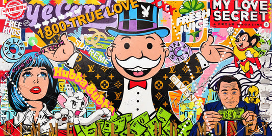 Street art - Monopoly street art | Stampa piatta HD o in 3D