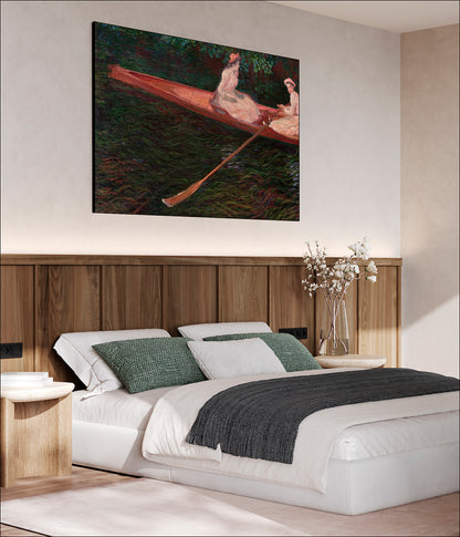 Monet - La canoa sull'Epte | Stampa piatta HD o in 3D