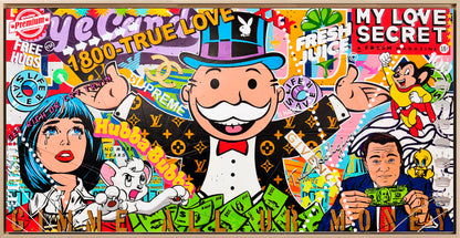 Street art - Monopoly street art | Stampa piatta HD o in 3D