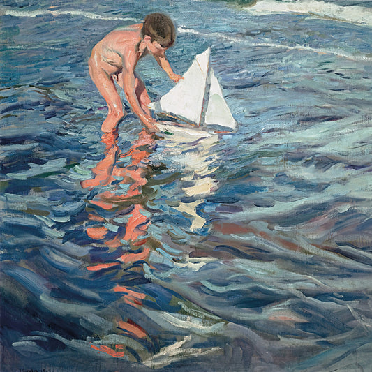 Joaquin Sorolla - La piccola barca a vela | Stampa piatta HD o in 3D
