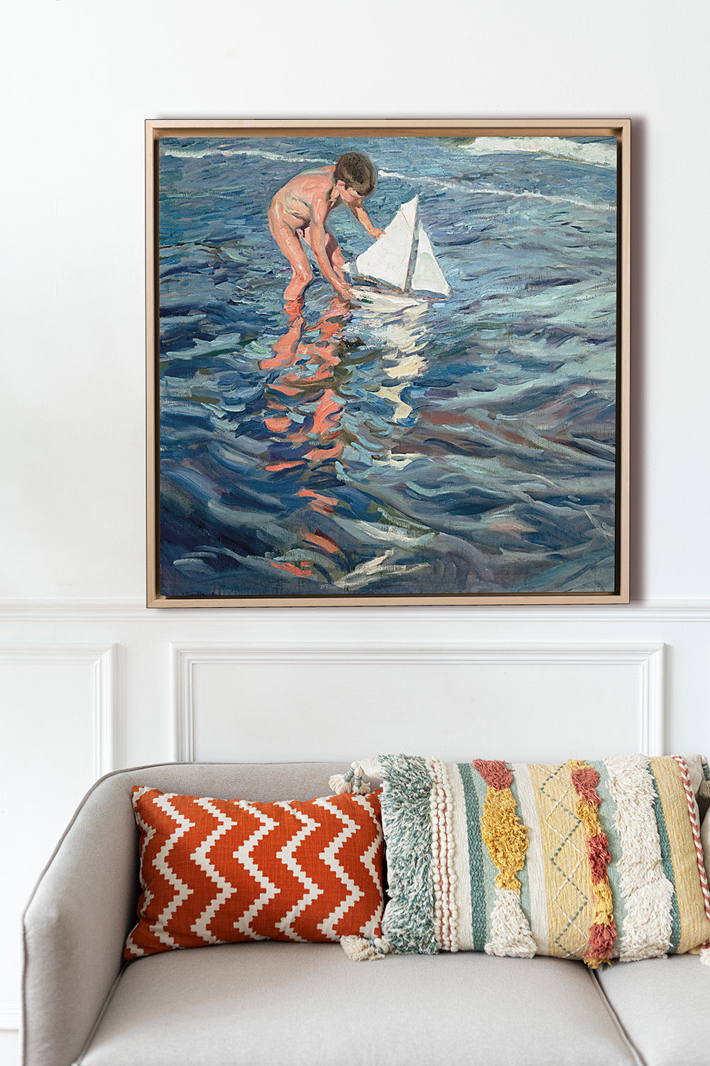 Joaquin Sorolla - La piccola barca a vela | Stampa piatta HD o in 3D